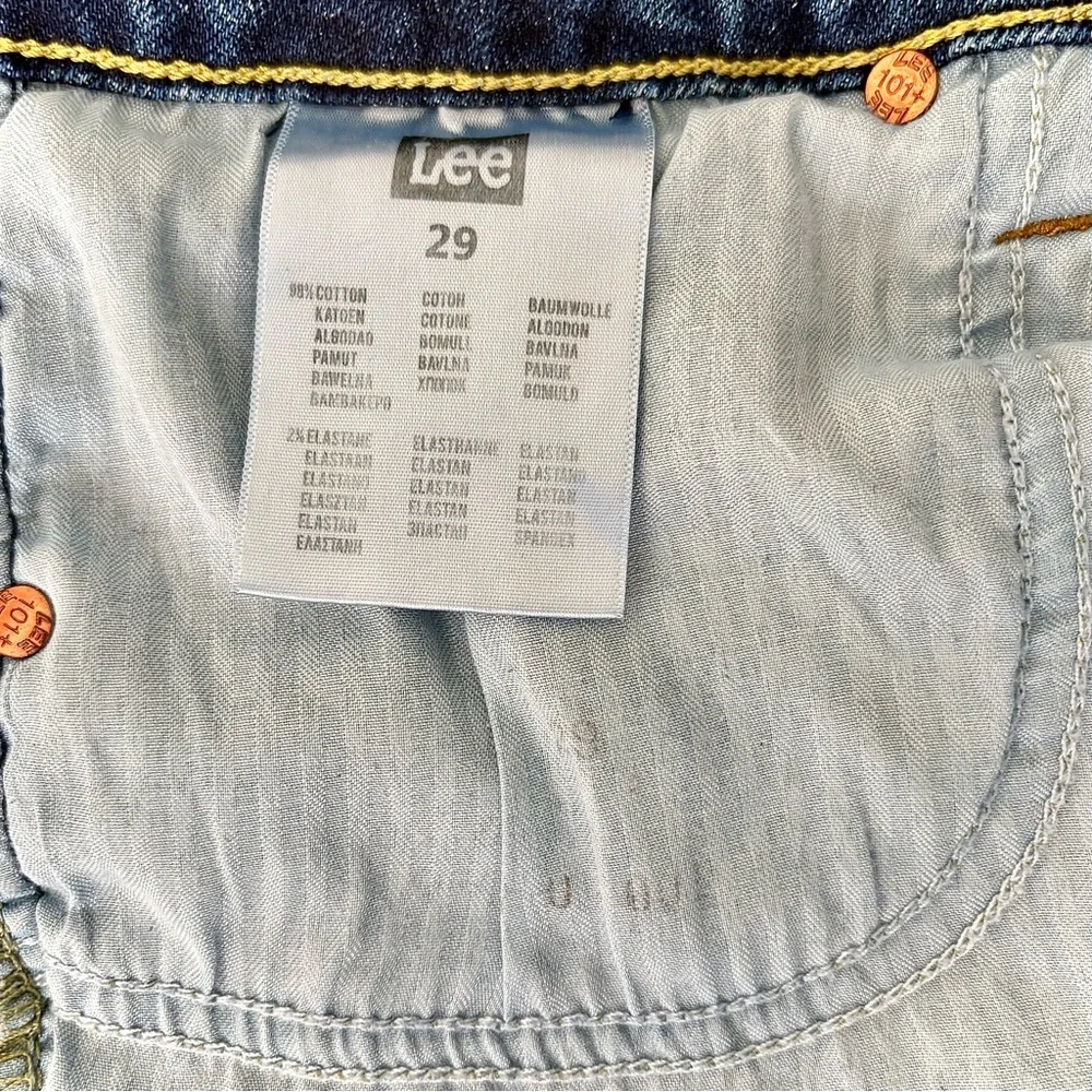 Lee‎ 101+ Heritage Jeans Hair-on-Hide Leather Patch  Blue Tonal Stitch size 29 - Picture 5 of 16